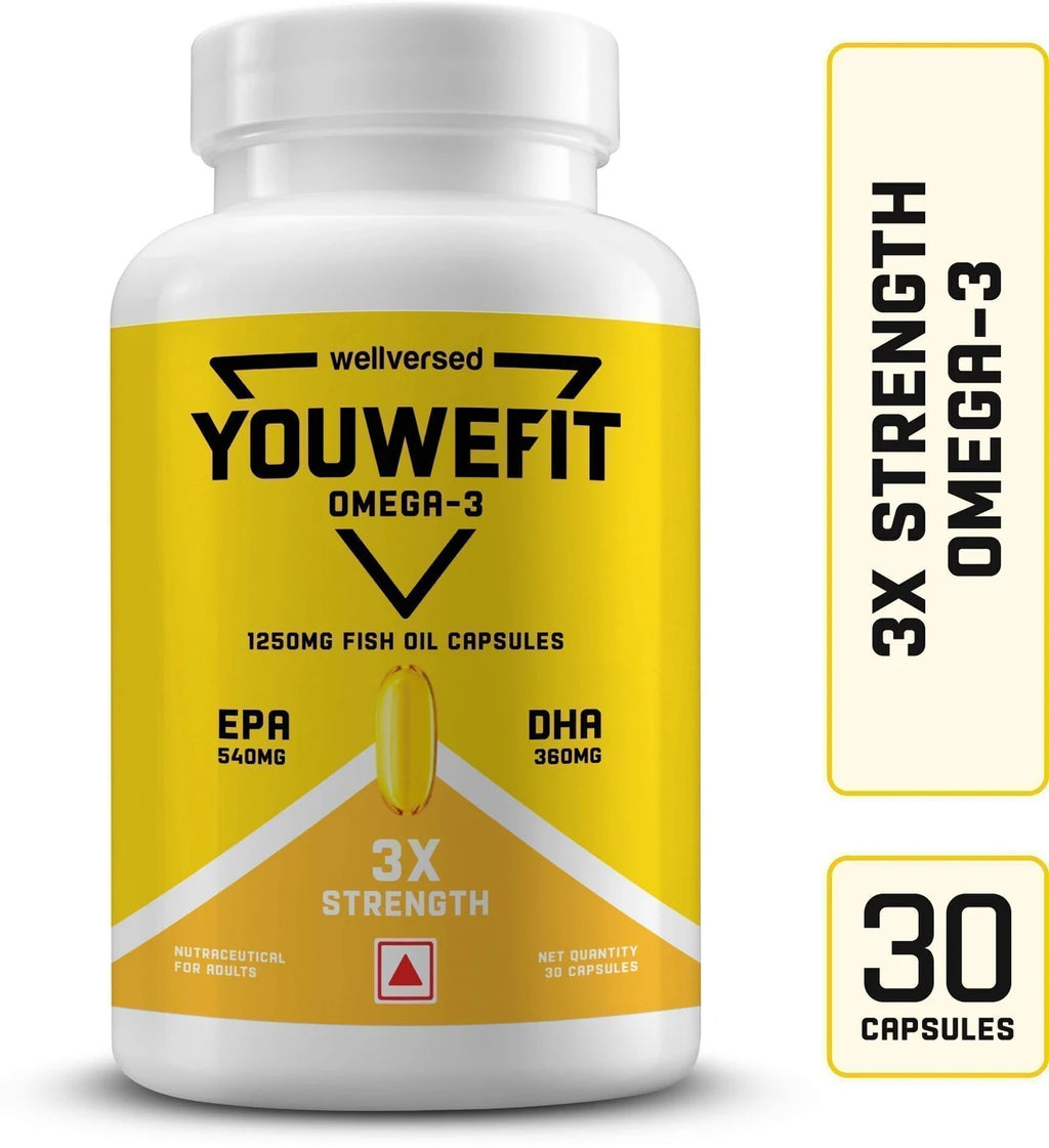 YouWeFit Omega-3 Fish Oil | 1250mg Triple Strength Fish Oil