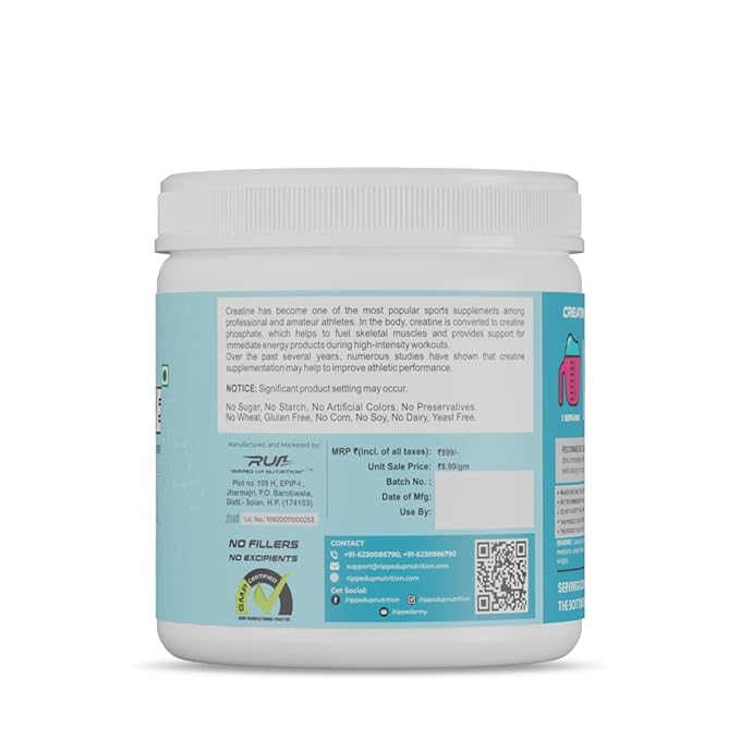 Ripped Up Nutrition Creatine Monohydrate | Rapid Absorption |Fast Recovery |Enhanced Muscle Strength Creatine