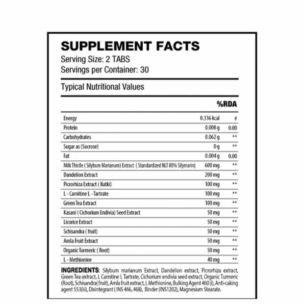 QNT Detox Supplement | 1200 mg Milk Thistle, Dandelion & Green Tea Extract | 13 Powerful Ingredients for Liver Detox, Immunity & Digestion | 60 Tabs | Potent & Holistic Detox Formula