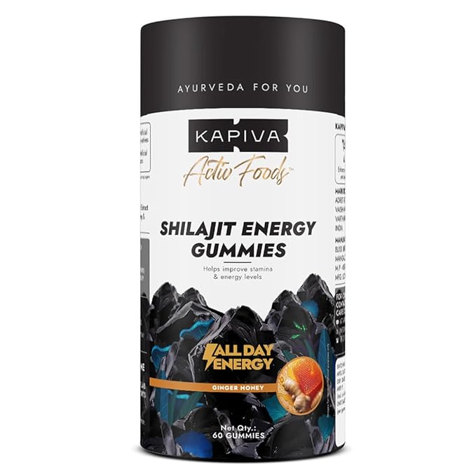 Kapiva Himalayan Shilajit/Shilajeet Gummies | 225mg Shilajit/Gummy | Ginger Honey Flavour | NABL-Certified Gummy | Boosts Energy Levels, Endurance & Stamina | No Added Sugar | Gelatin Free | Gummies