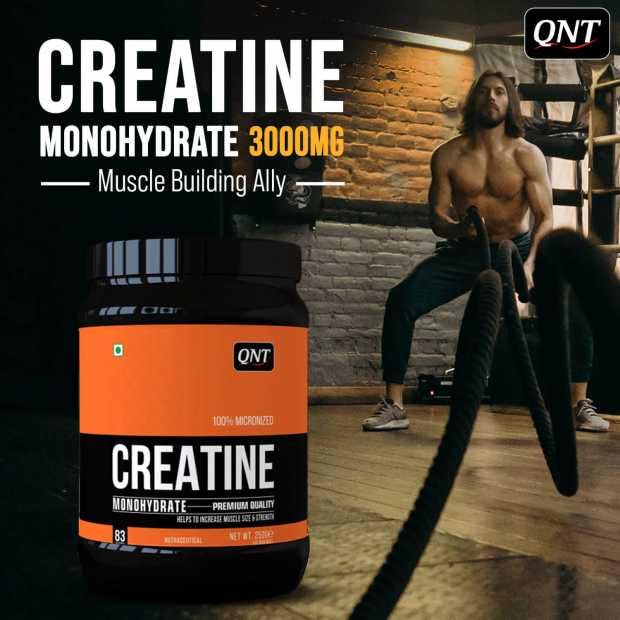 QNT Creatine Monohydrate | 100% Pure & Micronized Powder | FSSAI-Tested | Enhanced Performance & Muscle Growth