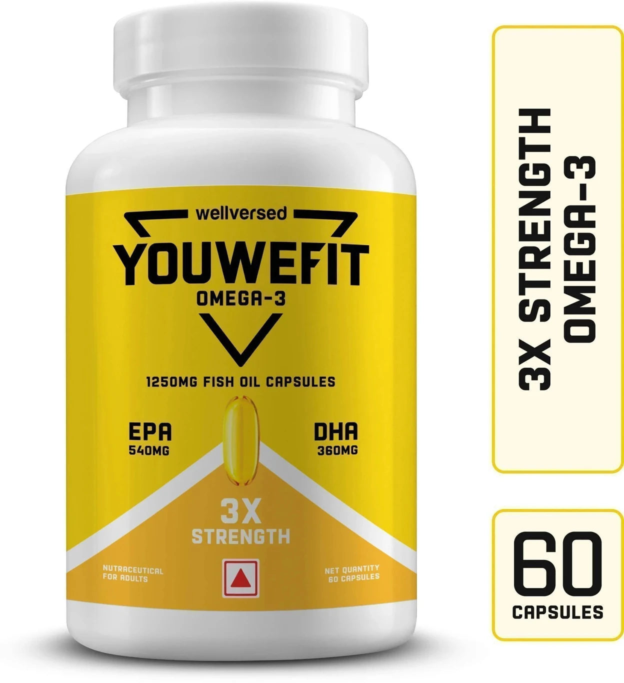YouWeFit Omega-3 Fish Oil | 1250mg Triple Strength Fish Oil