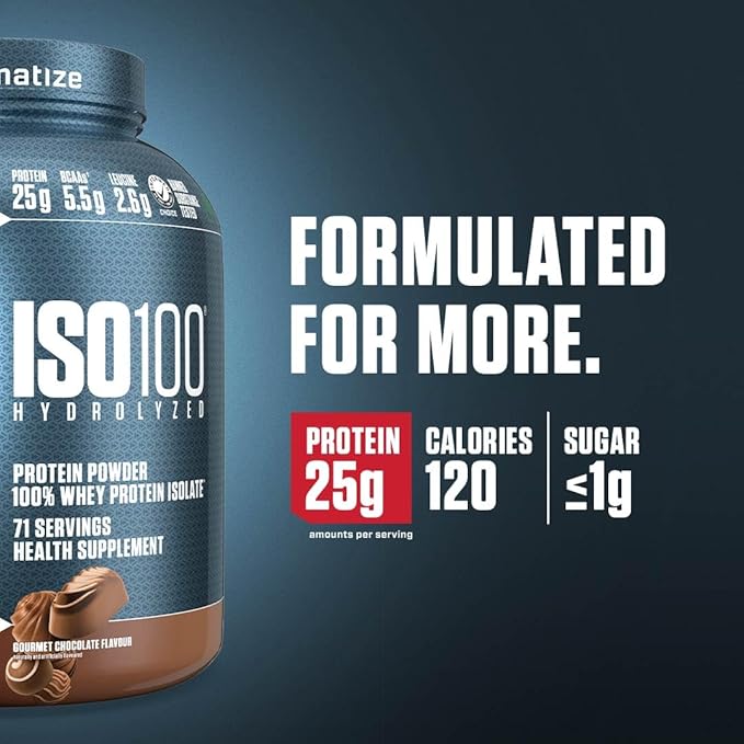 Dymatize Nutrition ISO100 Hydrolyzed Whey Protein Isolate | Fast-Digesting | Muscle Recovery Formula with Amino Acids | Low Sugar & Fat | Gourmet Chocolate |