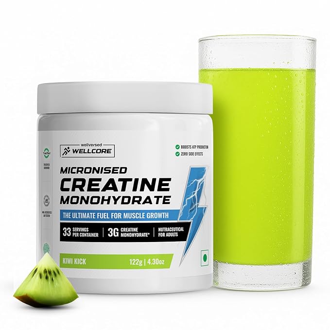 Wellcore Pure Micronised Creatine Powder (83 Servings, Unflavoured) For Enhanced Muscle Strength With Rapid Absorption | Creatine Monohydrate | Wellcore Creatine Unflavoured - 250g