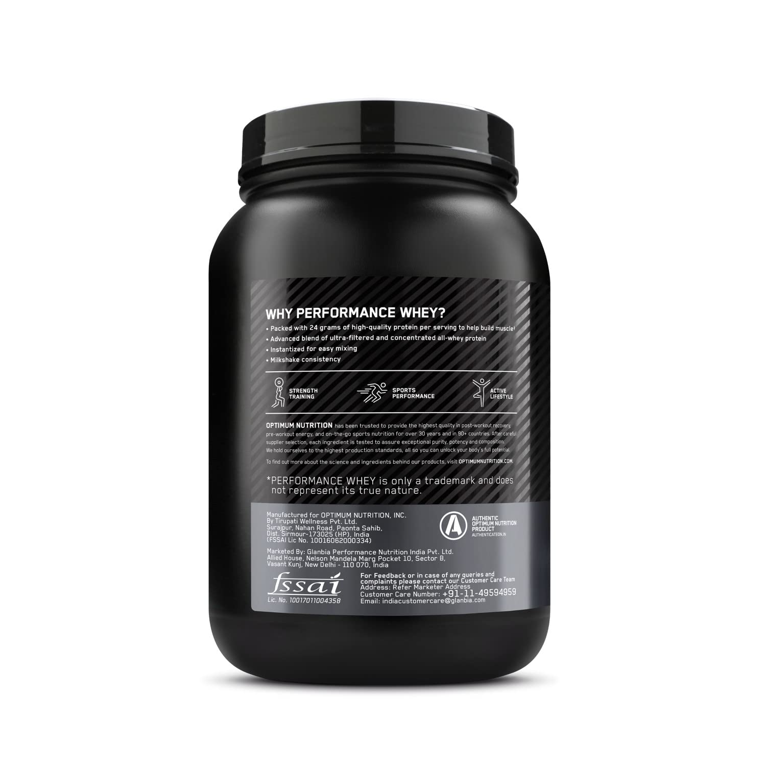 Optimum Nutrition (ON) Performance Whey Protein Powder, 24g Protein, 5g BCAA, Whey Protein Blend with Whey Protein Isolate
