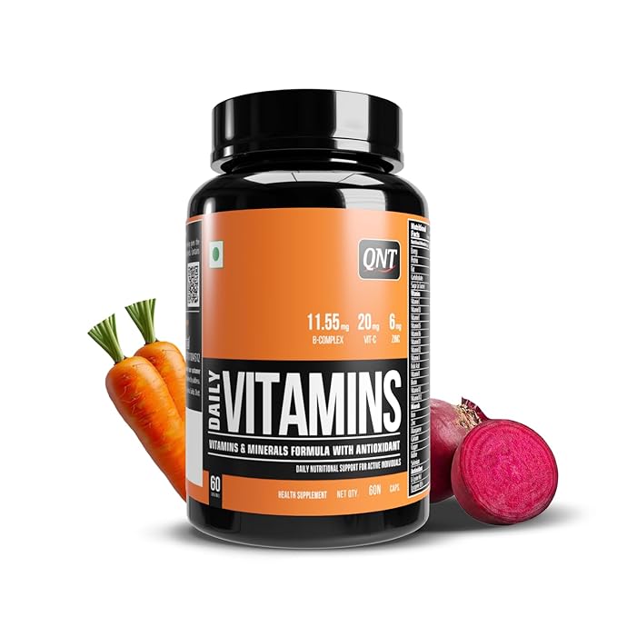 QNT Daily Vitamins | 60 Caps | High Iron, Magnesium & Lycopene | Comprehensive Multivitamin for Immunity, Energy & Daily Wellness | 100% Veg