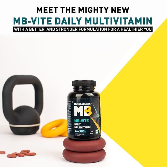 MuscleBlaze MB-Vite Daily Multivitamin | With 51 Ingredients & 6 Blends, Vitamins & Minerals, Prebiotic & Probiotics, Amino Acid Blends | For Energy, Stamina & Recovery