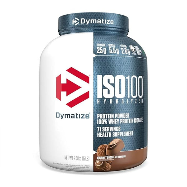 Dymatize Nutrition ISO100 Hydrolyzed Whey Protein Isolate | Fast-Digesting | Muscle Recovery Formula with Amino Acids | Low Sugar & Fat | Gourmet Chocolate |