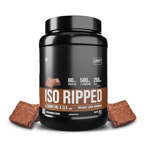 QNT ISO Ripped Whey Protein Isolate Powder | With L-Carnitine & CLA | 32g Pure Whey Isolate per Serving | Supports Lean Muscle Growth & Weight Loss