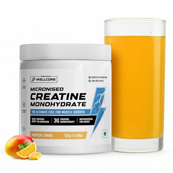 Wellcore Pure Micronised Creatine Powder (83 Servings, Unflavoured) For Enhanced Muscle Strength With Rapid Absorption | Creatine Monohydrate | Wellcore Creatine Unflavoured - 250g