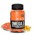 QNT Omega 3 Capsules 1000mg | Nordic Island Fish Oil with 180mg EPA & 120mg DHA | Supports Heart, Brain, Skin & Bone Health | 60 Softgels