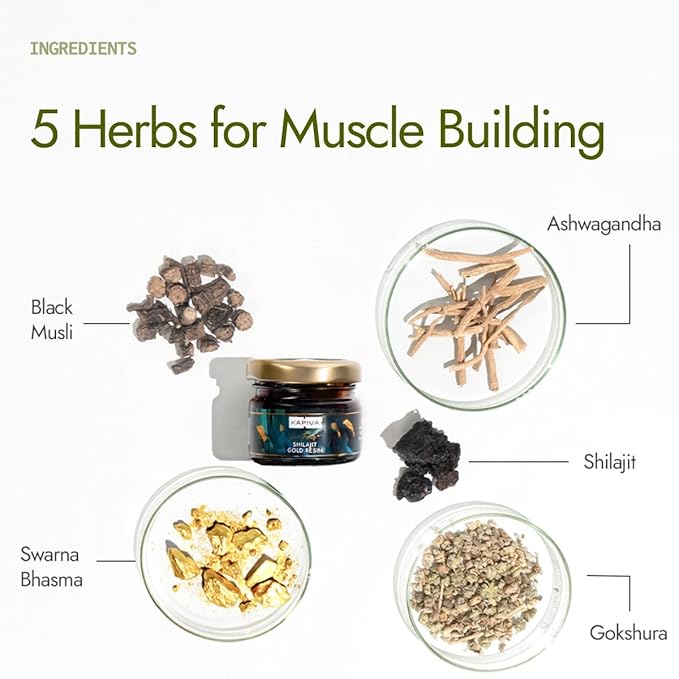 Kapiva Shilajit/Shilajeet Gold Resin - 20g | 500mg/Serving | 40 Servings | Boost Muscle Growth & Stamina | Contains 24 Carat Gold | 100% Ayurvedic