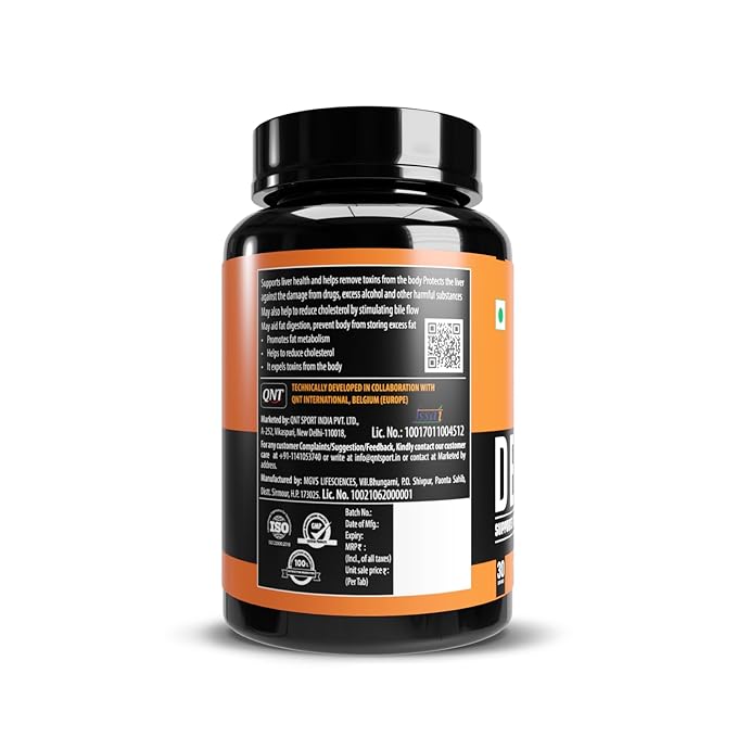 QNT Detox Supplement | 1200 mg Milk Thistle, Dandelion & Green Tea Extract | 13 Powerful Ingredients for Liver Detox, Immunity & Digestion | 60 Tabs | Potent & Holistic Detox Formula