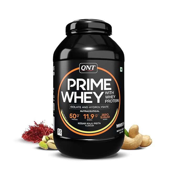 QNT Prime Whey Protein Powder | Triple Blend of Whey Isolate, Concentrate & Hydrolysate | 25g Protein, 5.9g BCAA per Scoop | Best Whey Protein Powder for Men & Women