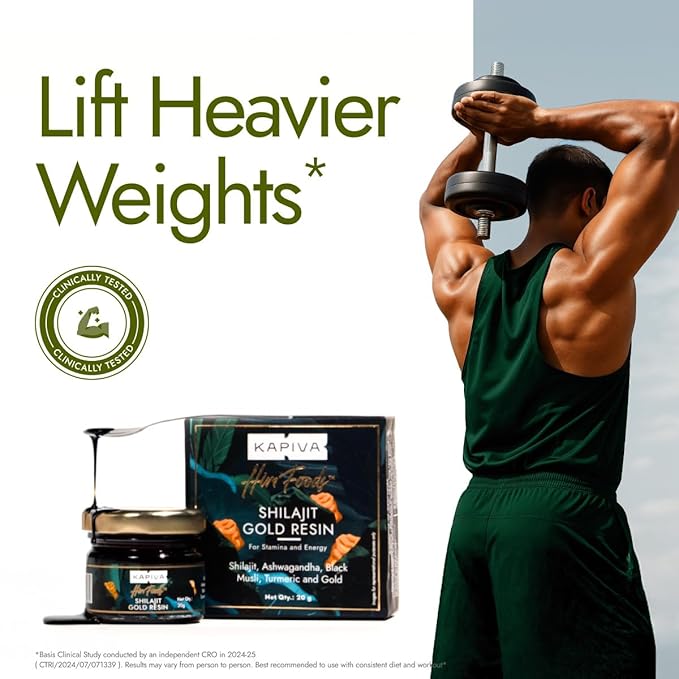 Kapiva Shilajit/Shilajeet Gold Resin - 20g | 500mg/Serving | 40 Servings | Boost Muscle Growth & Stamina | Contains 24 Carat Gold | 100% Ayurvedic