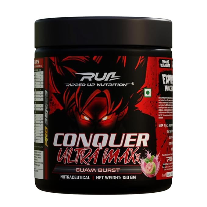 Ripped Up Nutrition Conquer Ultra Maxx- Pre workout- (300gm powder, 1 count, 30 Servings