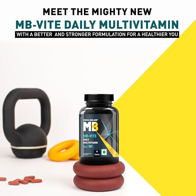 MuscleBlaze MB-Vite Daily Multivitamin | With 51 Ingredients & 6 Blends, Vitamins & Minerals, Prebiotic & Probiotics, Amino Acid Blends | For Energy, Stamina & Recovery