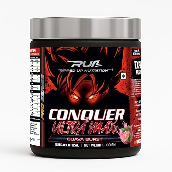 Ripped Up Nutrition Conquer Ultra Maxx- Pre workout- (300gm powder, 1 count, 30 Servings