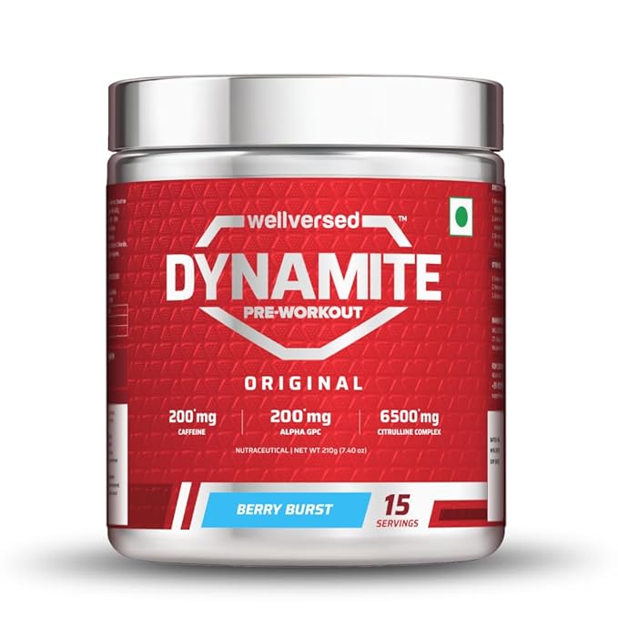 Dynamite Original Pre Workout For Men  Focus & Energy Boost With 6500mg Citrulline Complex | Preworkout Supplements For Men