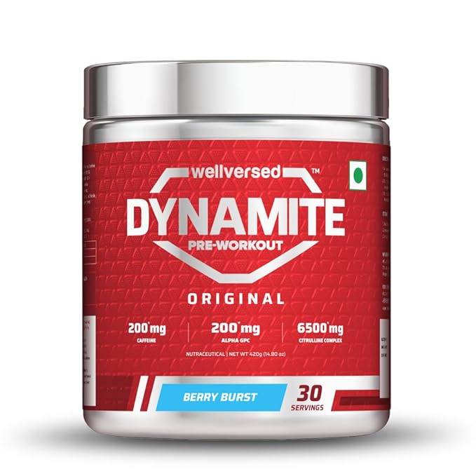 Dynamite Original Pre Workout For Men  Focus & Energy Boost With 6500mg Citrulline Complex | Preworkout Supplements For Men