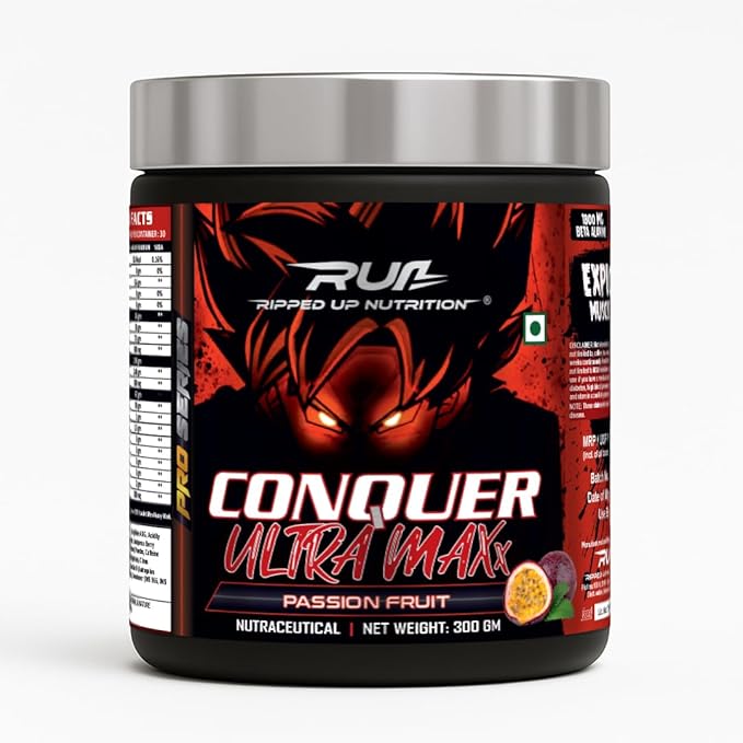Ripped Up Nutrition Conquer Ultra Maxx- Pre workout- (300gm powder, 1 count, 30 Servings