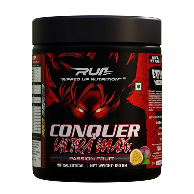 Ripped Up Nutrition Conquer Ultra Maxx- Pre workout- (300gm powder, 1 count, 30 Servings