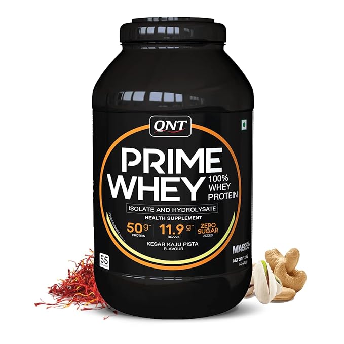 QNT Prime Whey Protein Powder | Triple Blend of Whey Isolate, Concentrate & Hydrolysate | 25g Protein, 5.9g BCAA per Scoop | Best Whey Protein Powder for Men & Women