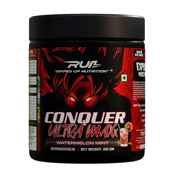 Ripped Up Nutrition Conquer Ultra Maxx- Pre workout- (300gm powder, 1 count, 30 Servings