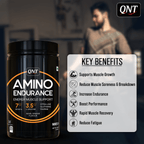Qnt Amino Endurance | 400g| 5g BCAA + 2500mg Glutamine | Supports Muscle Growth & Recovery | L-Taurine 1000mg | Pre & Post Workout Supplement