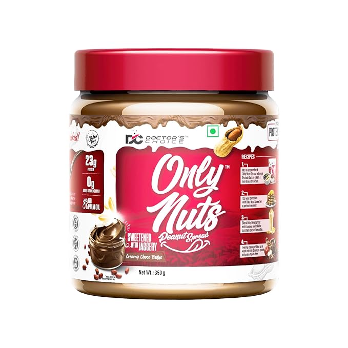 DC Doctors Choice High Protein Crunchy Peanut Butter, Only Nuts, Dark Chocolate Flavour, Gluten-Free, Zero Trans Fat, Vegan, Chocolate Fudge