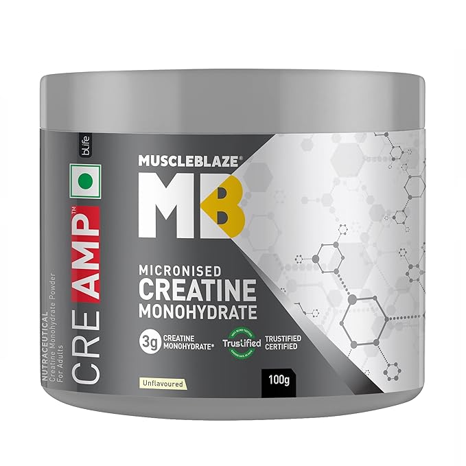MuscleBlaze Micronised Creatine Monohydrate CreAMP Powder,