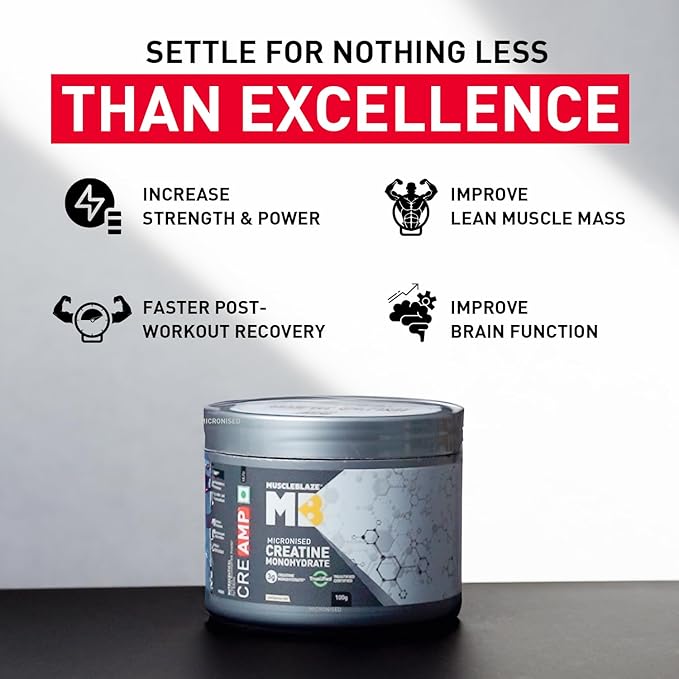 MuscleBlaze Micronised Creatine Monohydrate CreAMP Powder,