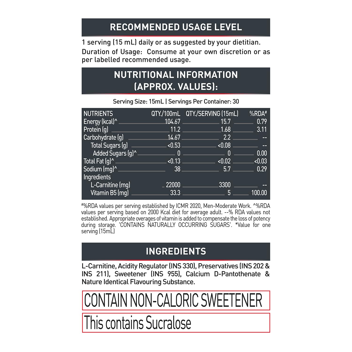 MuscleBlaze Liquid L-Carnitine PRO - 3300mg Triple Strength Formula
