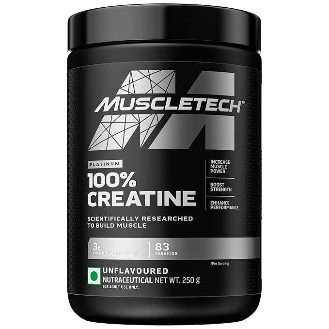 MuscleTech Platinum Creatine Monohydrate Powder | 3 g Creatine Per Serving | Supports Strength, Power & Muscle Recovery