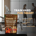 PINTOLA 25g High Protein Oats 1kg, Dark Chocolate,No Refined Sugar, with Almonds Raisin, Pumpkin and Chia Seeds, 8g Fibre, Rolled Oats for weight loss, Breakfast Cereals | Gluten Free