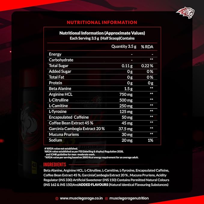 Race Horse Pre-Workout | Energy, Focus, Strength & Muscle Pump Booster – 43 Servings| Explosive Performance Supplement