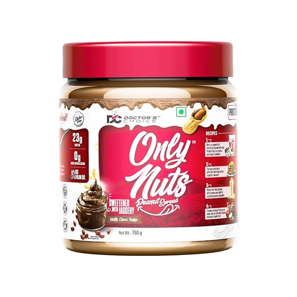 DC Doctors Choice High Protein Crunchy Peanut Butter, Only Nuts, Dark Chocolate Flavour, Gluten-Free, Zero Trans Fat, Vegan, Chocolate Fudge