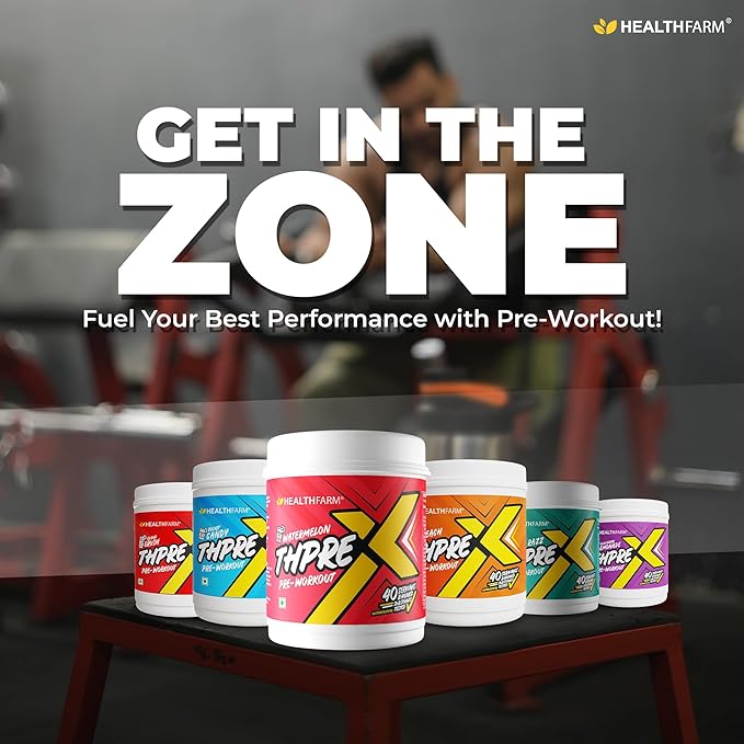 Healthfarm Thpre X Pre Workout Powder| Sports Nutrition Supplement for Men & Women - For Working Out, Hydration, Mental Focus & Energy - 40 Servings