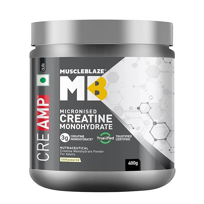MuscleBlaze Micronised Creatine Monohydrate CreAMP Powder,