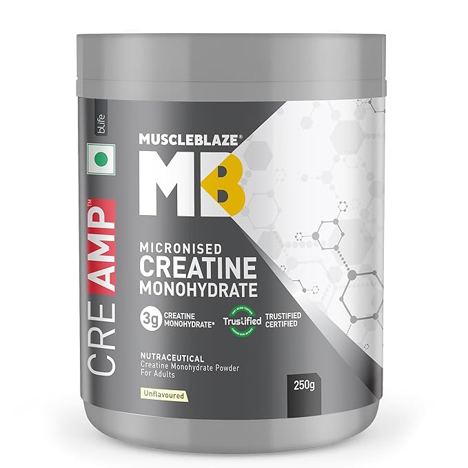 MuscleBlaze Micronised Creatine Monohydrate CreAMP Powder,