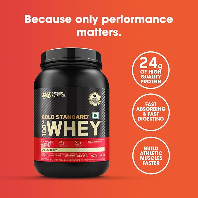 Optimum Nutrition (ON)  Gold Standard 100% Whey Protein Powder  for Muscle Support & Recovery, Vegetarian - Primary Source Whey Protein Isolate