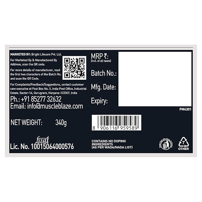 MuscleBlaze Pre Workout Wrathx Powder, Fruit Fury| With Creapure, NitroBlaze & BioPerine