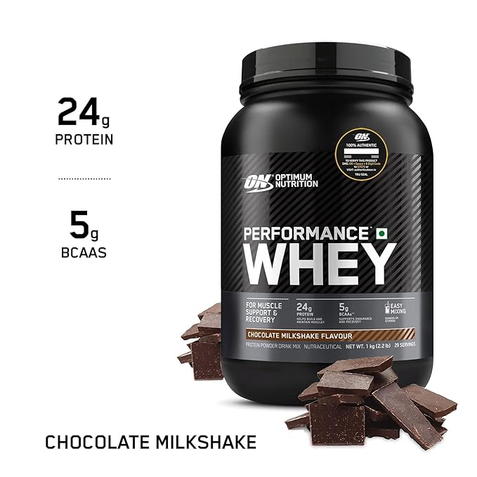 Optimum Nutrition (ON) Performance Whey Protein Powder, 24g Protein, 5g BCAA, Whey Protein Blend with Whey Protein Isolate