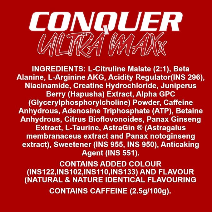 Ripped Up Nutrition Conquer Ultra Maxx- Pre workout- (300gm powder, 1 count, 30 Servings