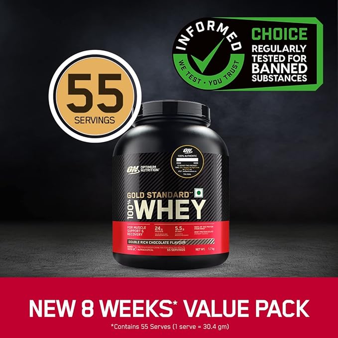 Optimum Nutrition (ON)  Gold Standard 100% Whey Protein Powder  for Muscle Support & Recovery, Vegetarian - Primary Source Whey Protein Isolate