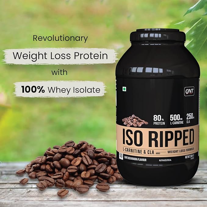 QNT ISO Ripped Whey Protein Isolate Powder | With L-Carnitine & CLA | 32g Pure Whey Isolate per Serving | Supports Lean Muscle Growth & Weight Loss