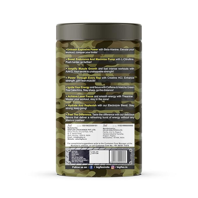 Bigflex Nuke Pre Workout Powder| 33 Servings |Energy Booster|