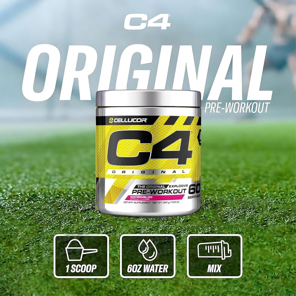 C4 Original Pre Workout Powder Sugar-Free Drinks for Men & Women with 200mg Caffeine & 2g CarnoSyn Beta-Alanine Energy, Focus & Performance Support