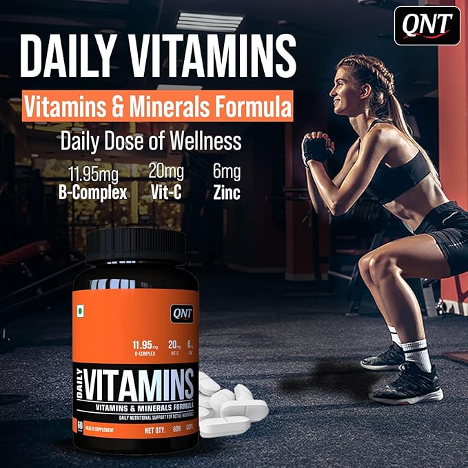 QNT Daily Vitamins | 60 Caps | High Iron, Magnesium & Lycopene | Comprehensive Multivitamin for Immunity, Energy & Daily Wellness | 100% Veg