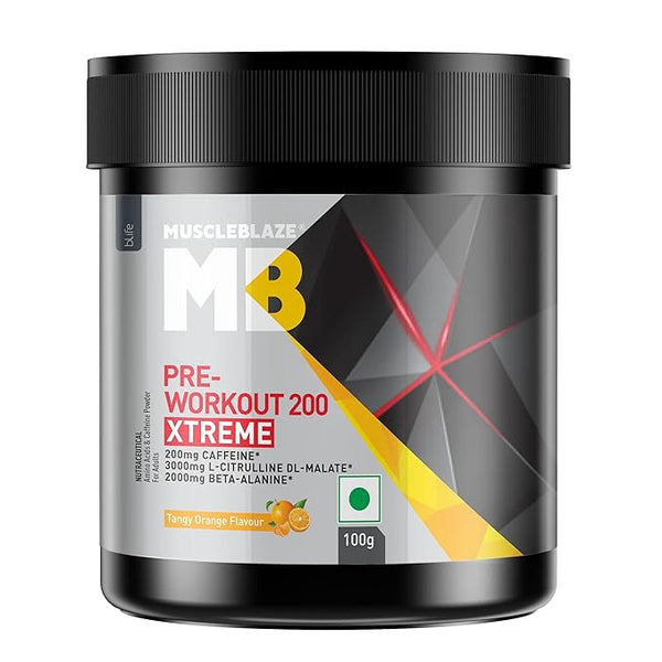 MuscleBlaze Pre Workout 200 Xtreme Powder,200mg Caffeine, 3000mg Citrulline